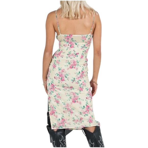 Princess Polly NWT Noda Pink Floral Midi Dress Size 4 Spring Easter Cottagecore - Picture 4 of 7